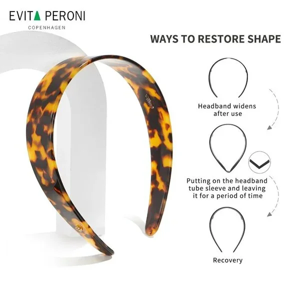 Wide Acetate Headband Women Tortoise No Slip Comfortable Hair Accessory - Picture 6 of 9